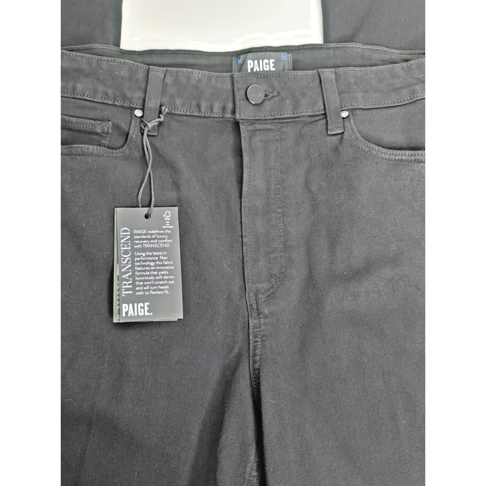 Paige Leenah Slim Wide Leg Jeans Womens 32 Black NEW Transcend Flawless Fit - Picture 3 of 13
